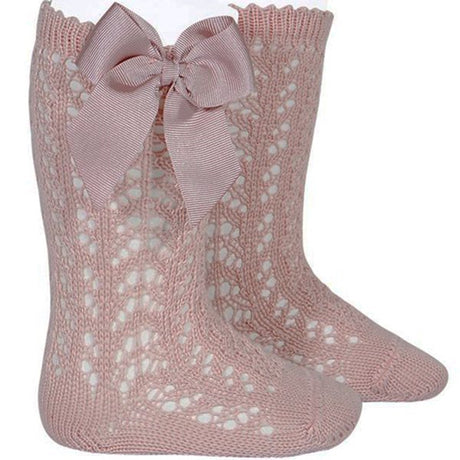 Cóndor Socks Openwork Bows Old Rose