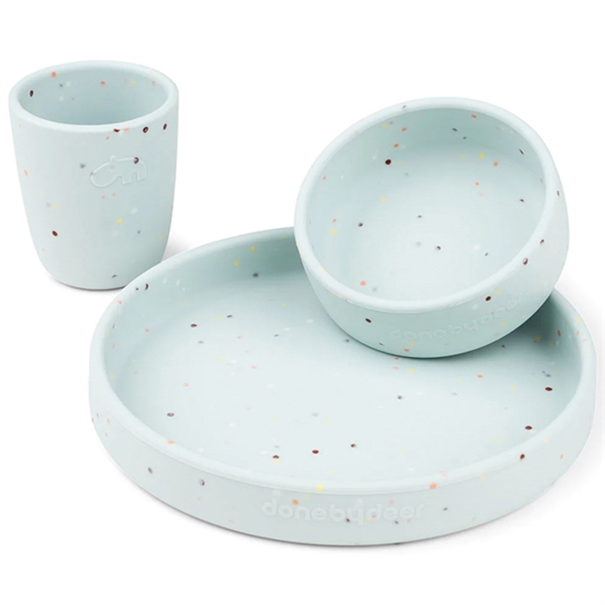 Done by Deer Silicone Dinner Set Confetti Blue