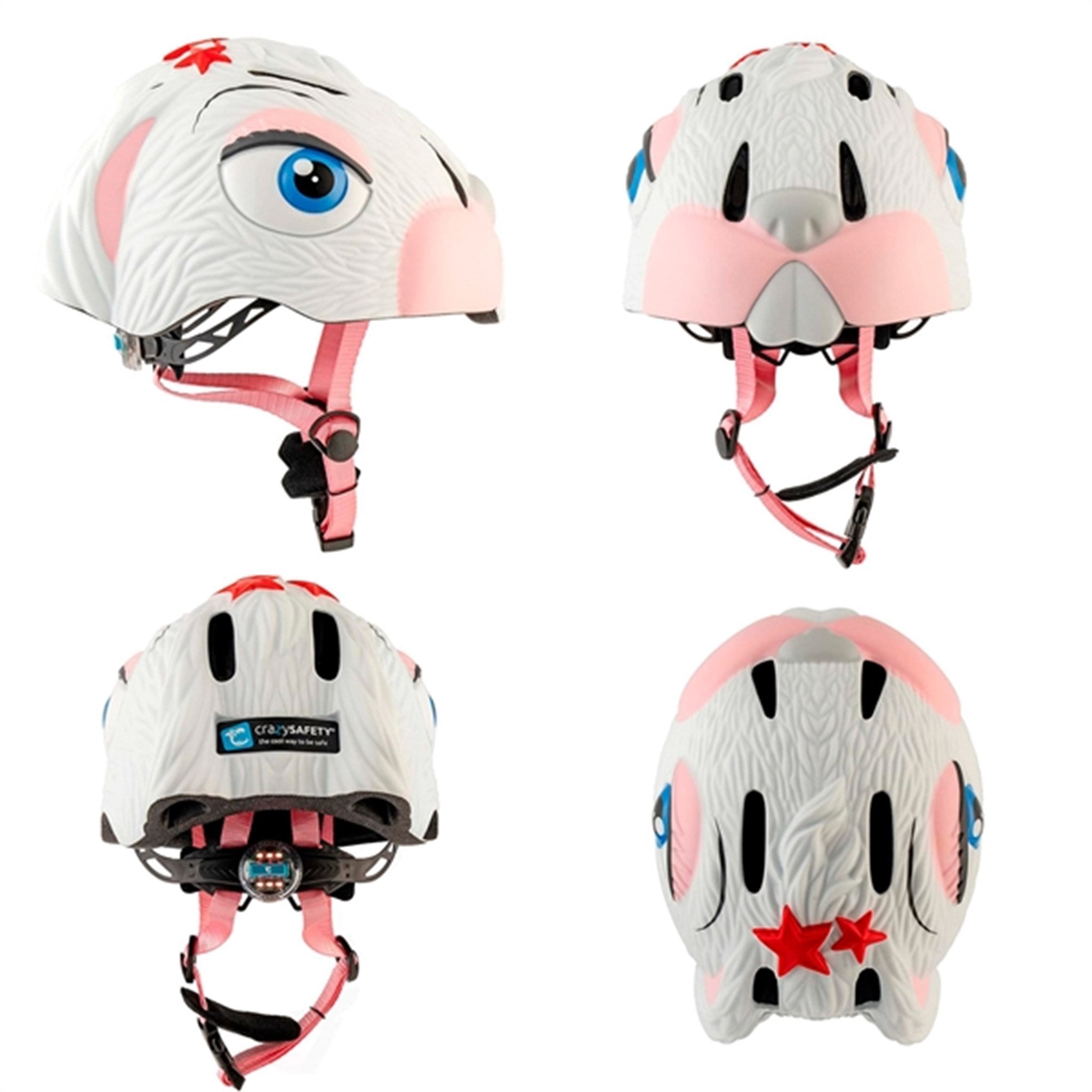 Crazy Safety Bunny Bicycle Helmet White 5
