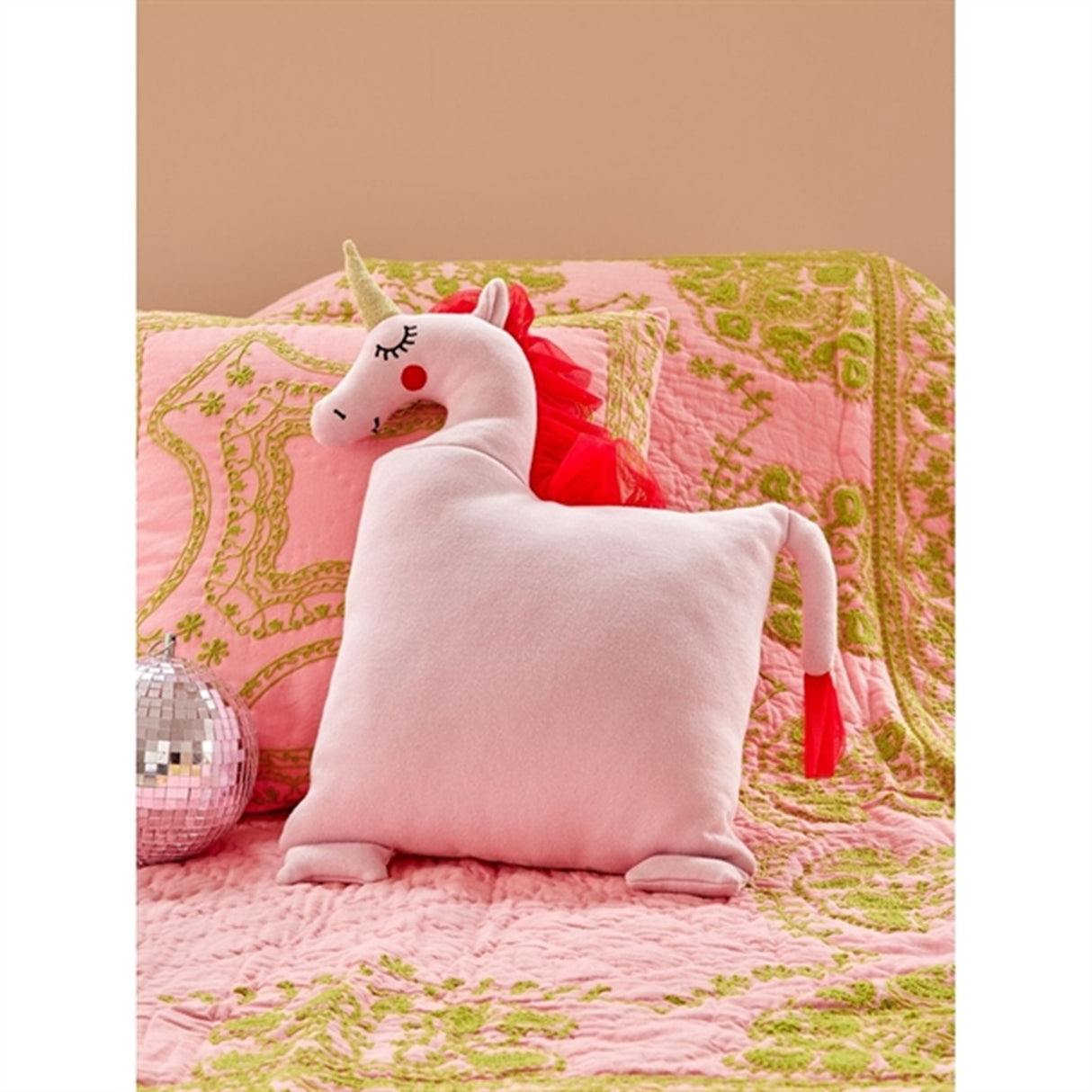 RICE Soft Pink Unicorn Cushion