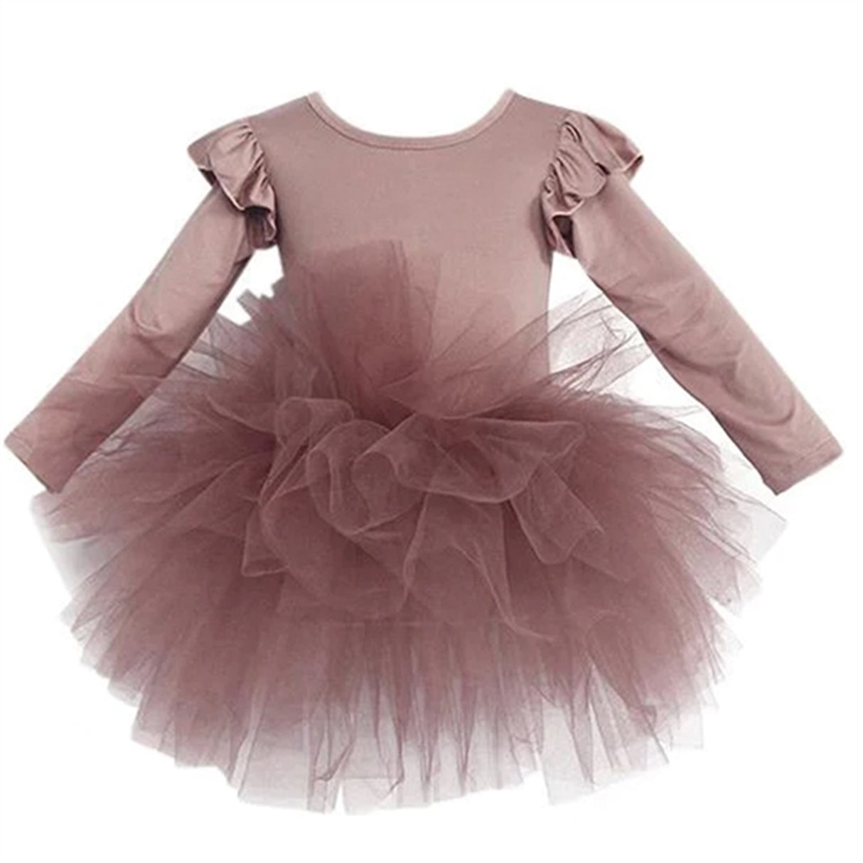 Dolly by Le Petit Tom Timeless Long Sleeve Tutu Dress Mauve