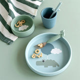 Done by Deer Silicone Dinner Set Happy Clouds Blue
