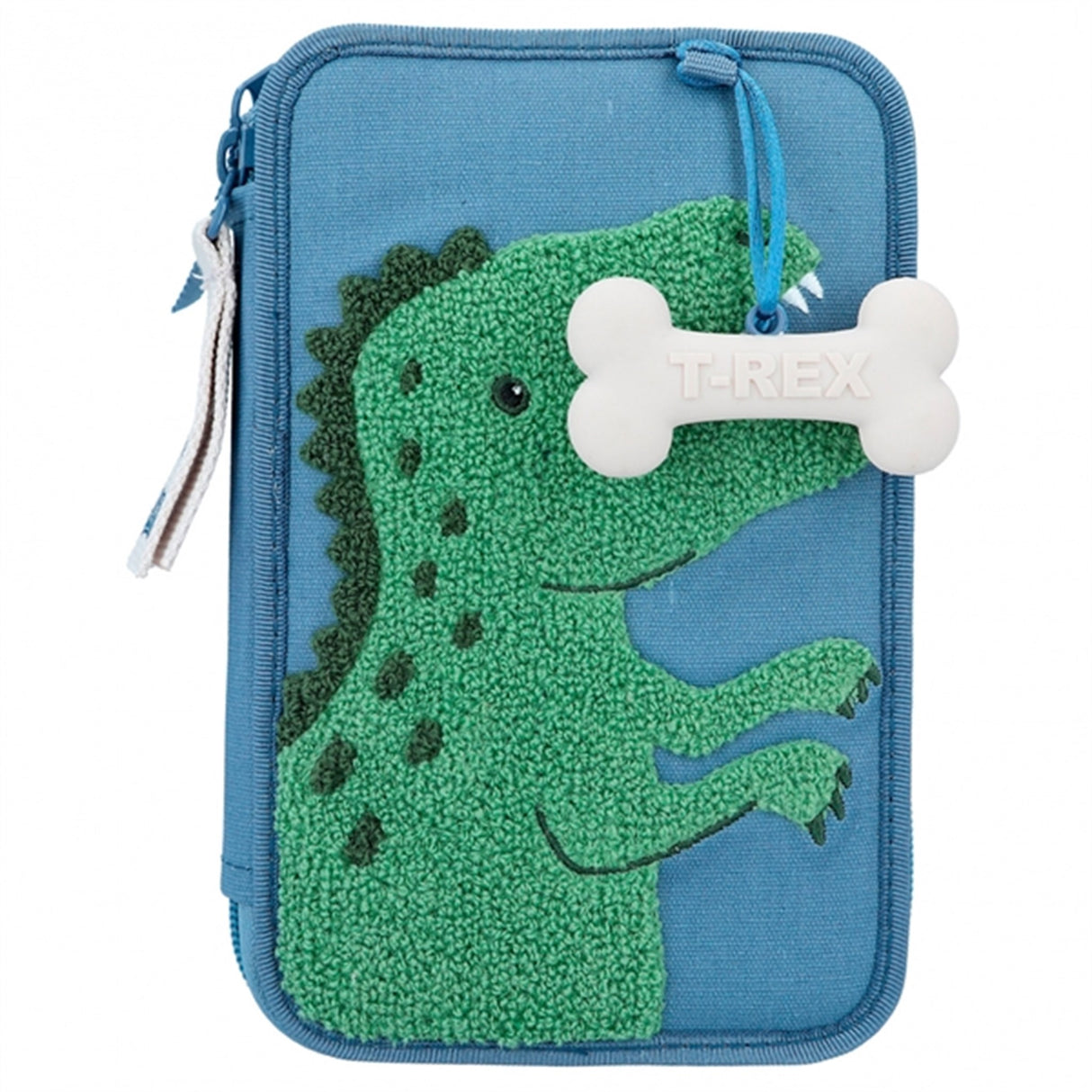 Dino World Double Pencil Case Blue Dino Mini