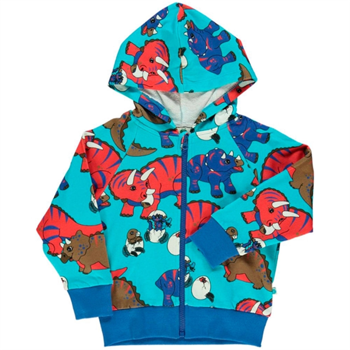 Småfolk Blue Atoll Dinosaur Zipper Cardigan