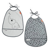 Done by Deer Bib 2-pack Elphee Grey 2