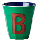 RICE Bluish Colors Melamin Alphabet Cup