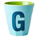 RICE Bluish Colors Melamin Alphabet Cup