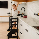 Duck Woodworks Adjustable Kitchen Tower Black