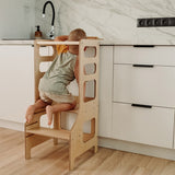 Duck Woodworks Adjustable Kitchen Tower Natural 3