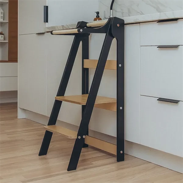 Duck Woodworks Transformable Kitchen Tower Black