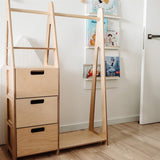 Duck Woodworks Children Wardrobe with Drawers Natural