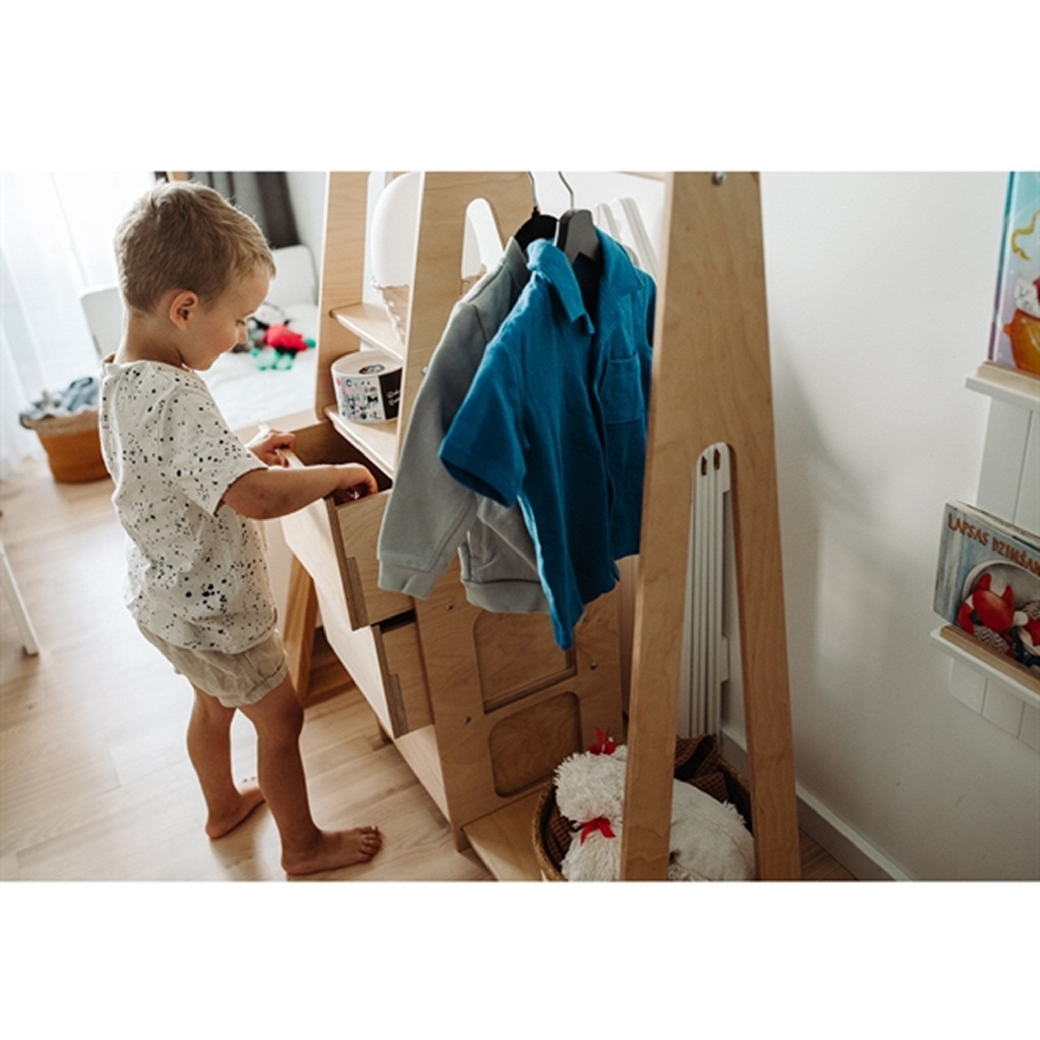 Duck Woodworks Children Wardrobe with Drawers Natural 4