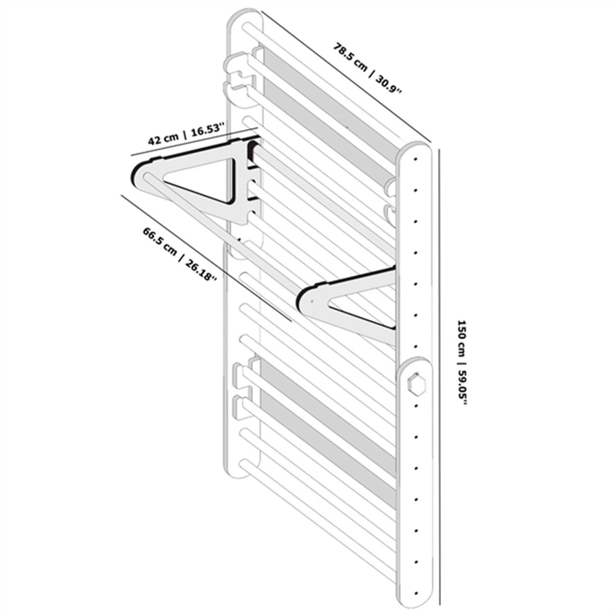 Duck Woodworks Climbing Triangle Wall Set White