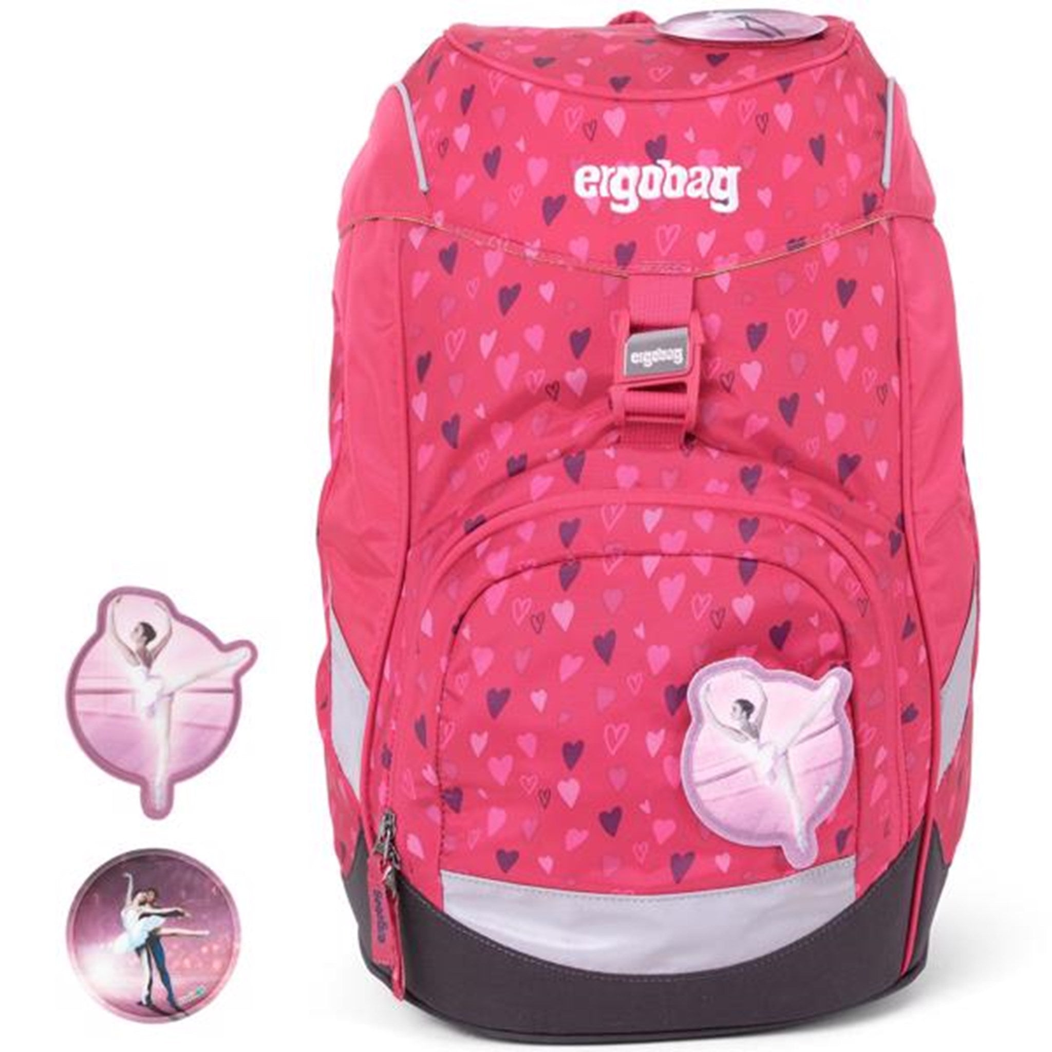 Ergobag Prime School Bag HorseshoeBear Pink Hearts