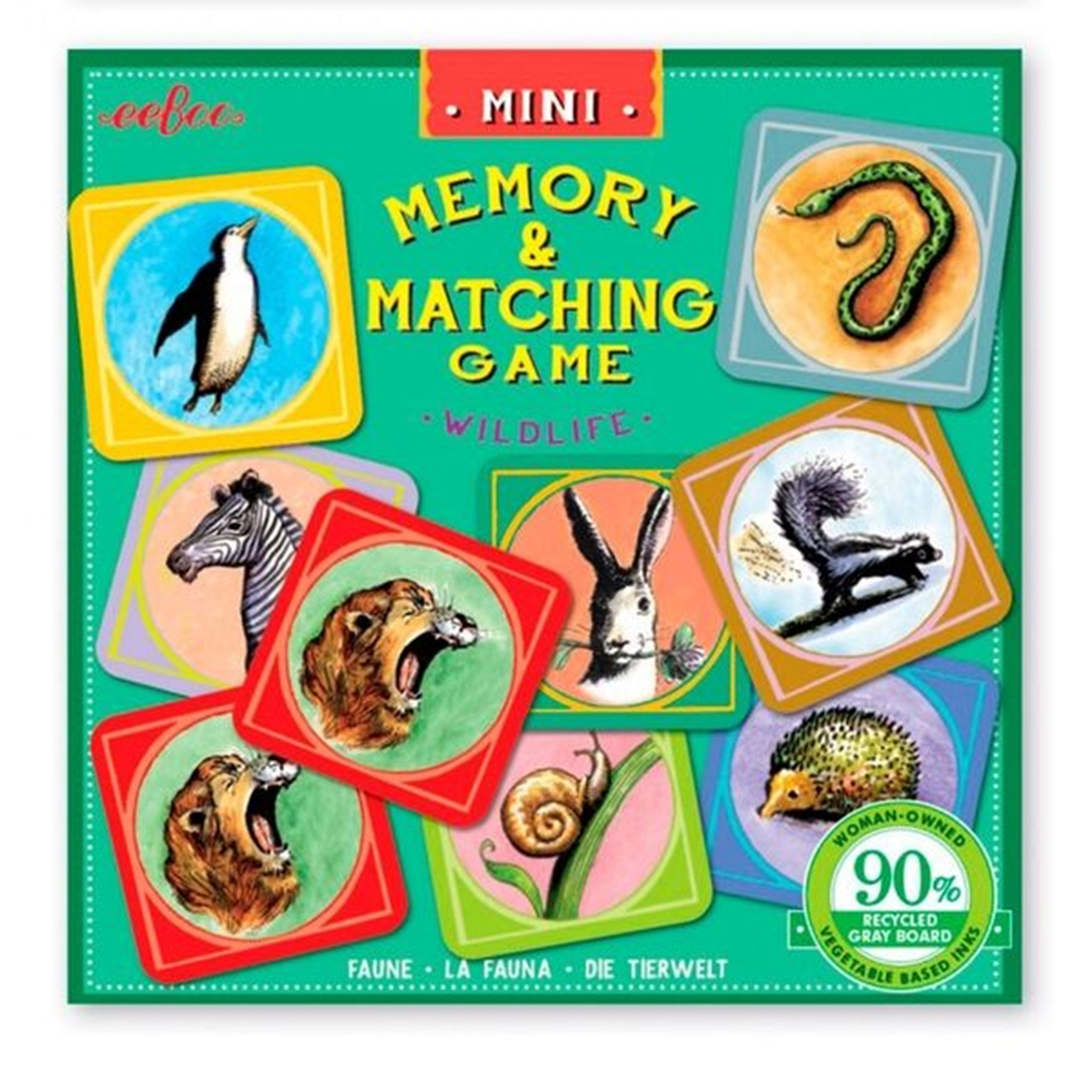 Eeboo Miniature Memory Game - Wild Life