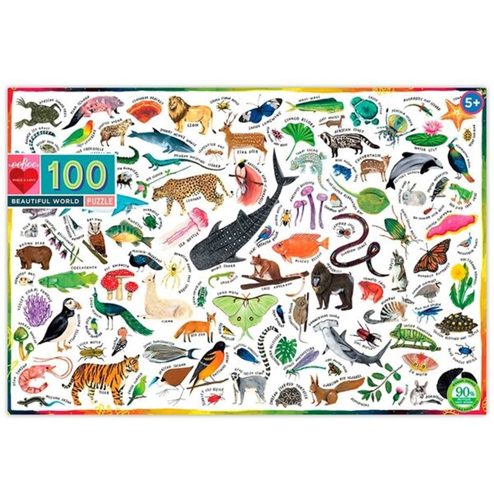 Eeboo Puzzle 100 Pieces - Animals in the World