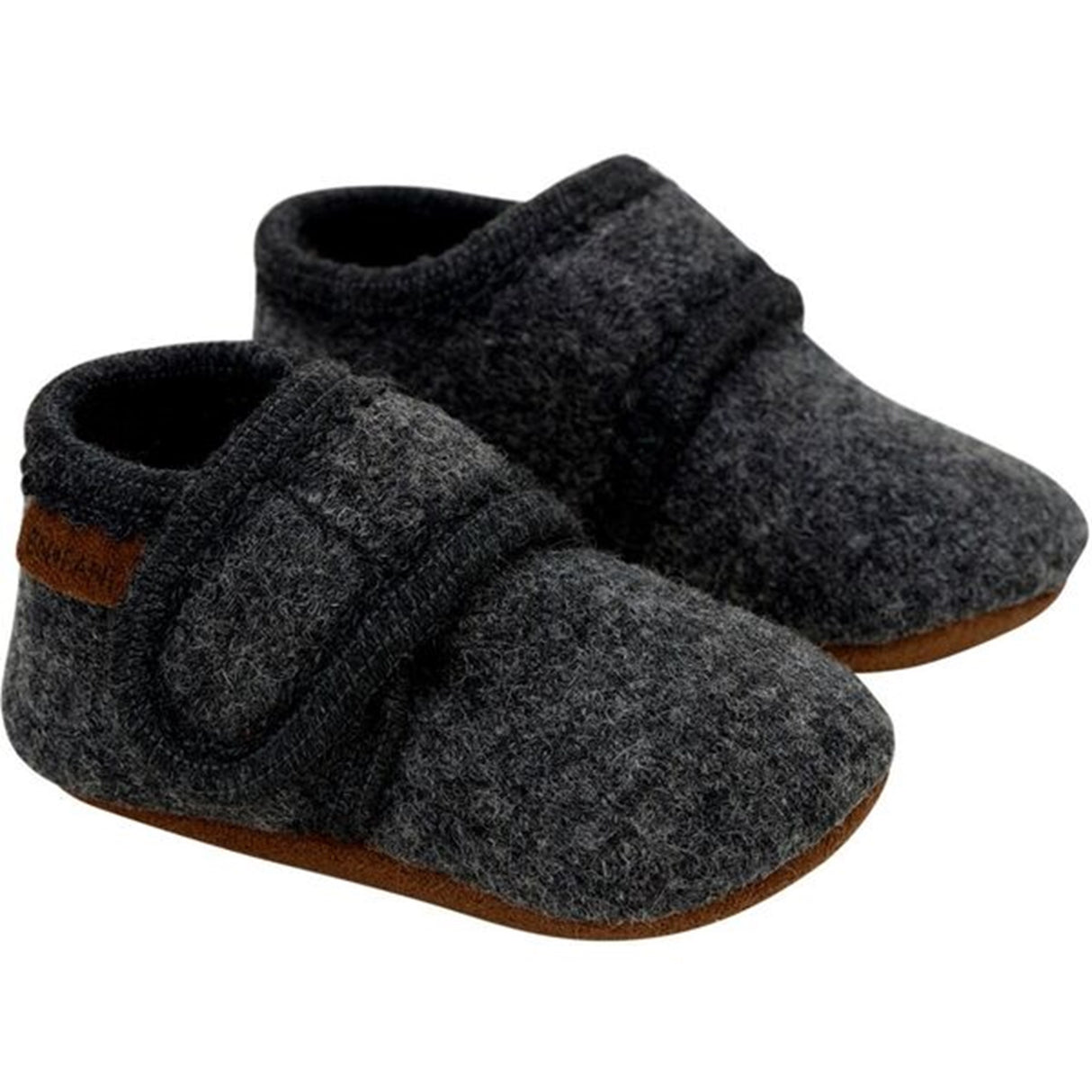 En Fant Baby Wool Slippers Dark Grey Melange