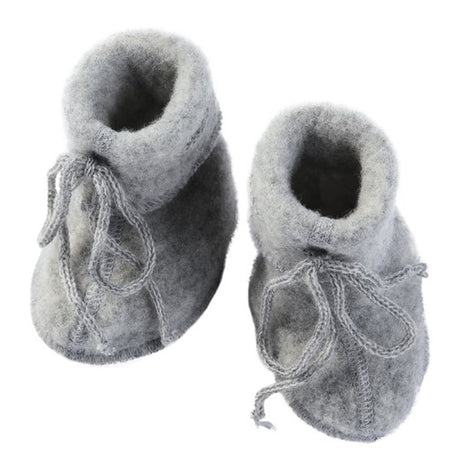 Engel Baby Booties w. Ribbon Grey Melange