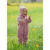 Engel Hooded Overall w. Buttons Rosewood Mélange 2