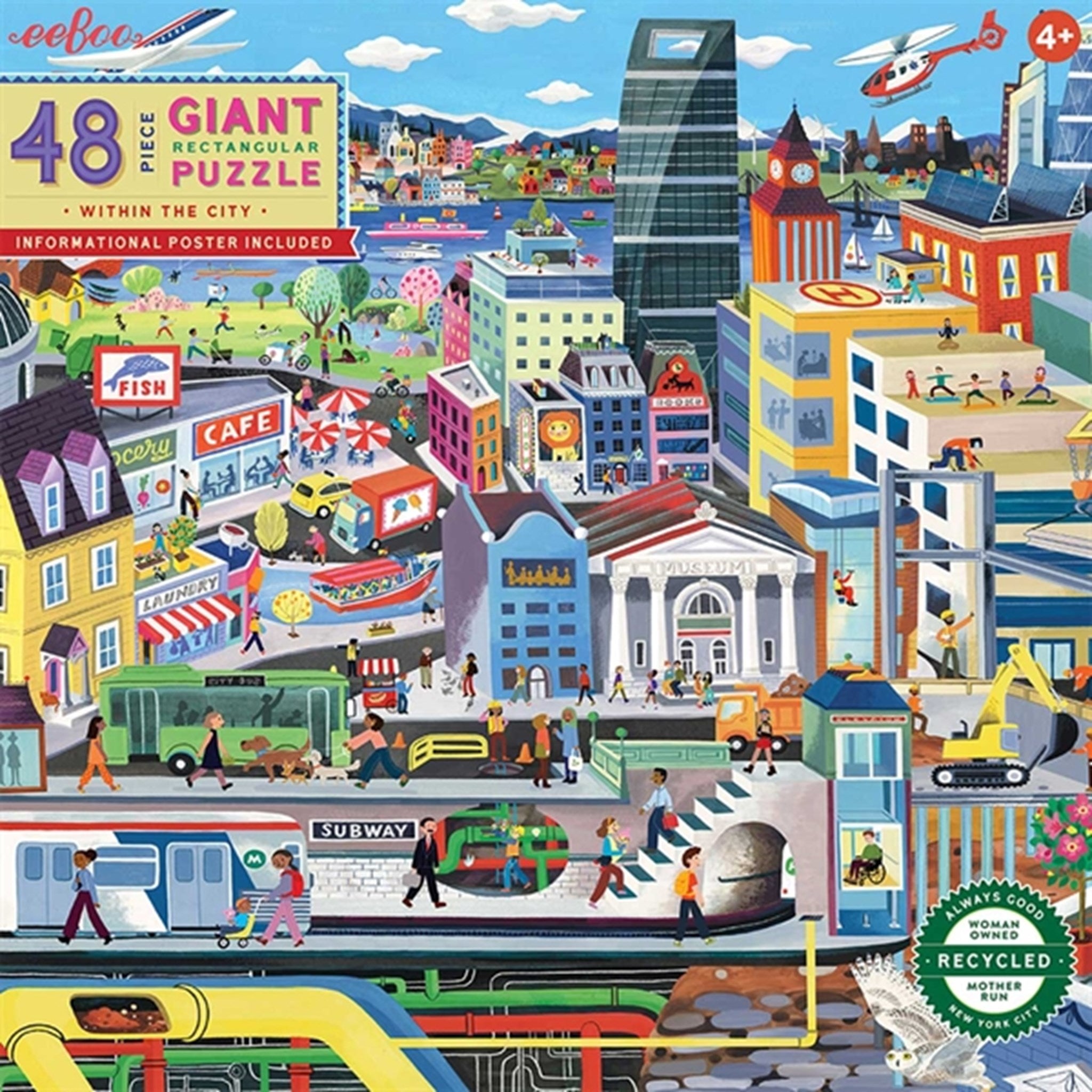 Eeboo Jumbo Puzzle 48 Pieces - The City