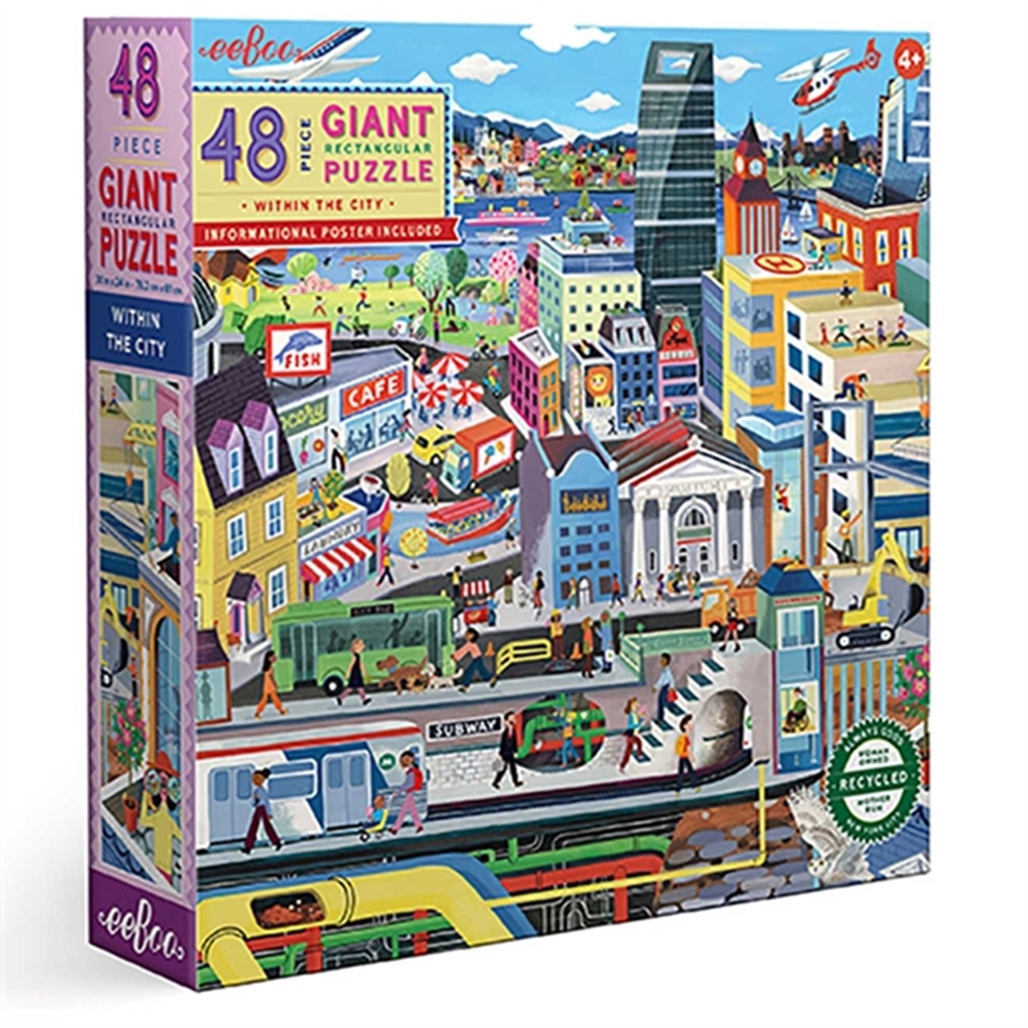 Eeboo Jumbo Puzzle 48 Pieces - The City 2