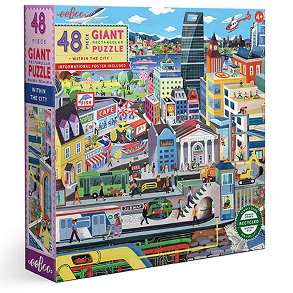 Eeboo Jumbo Puzzle 48 Pieces - The City