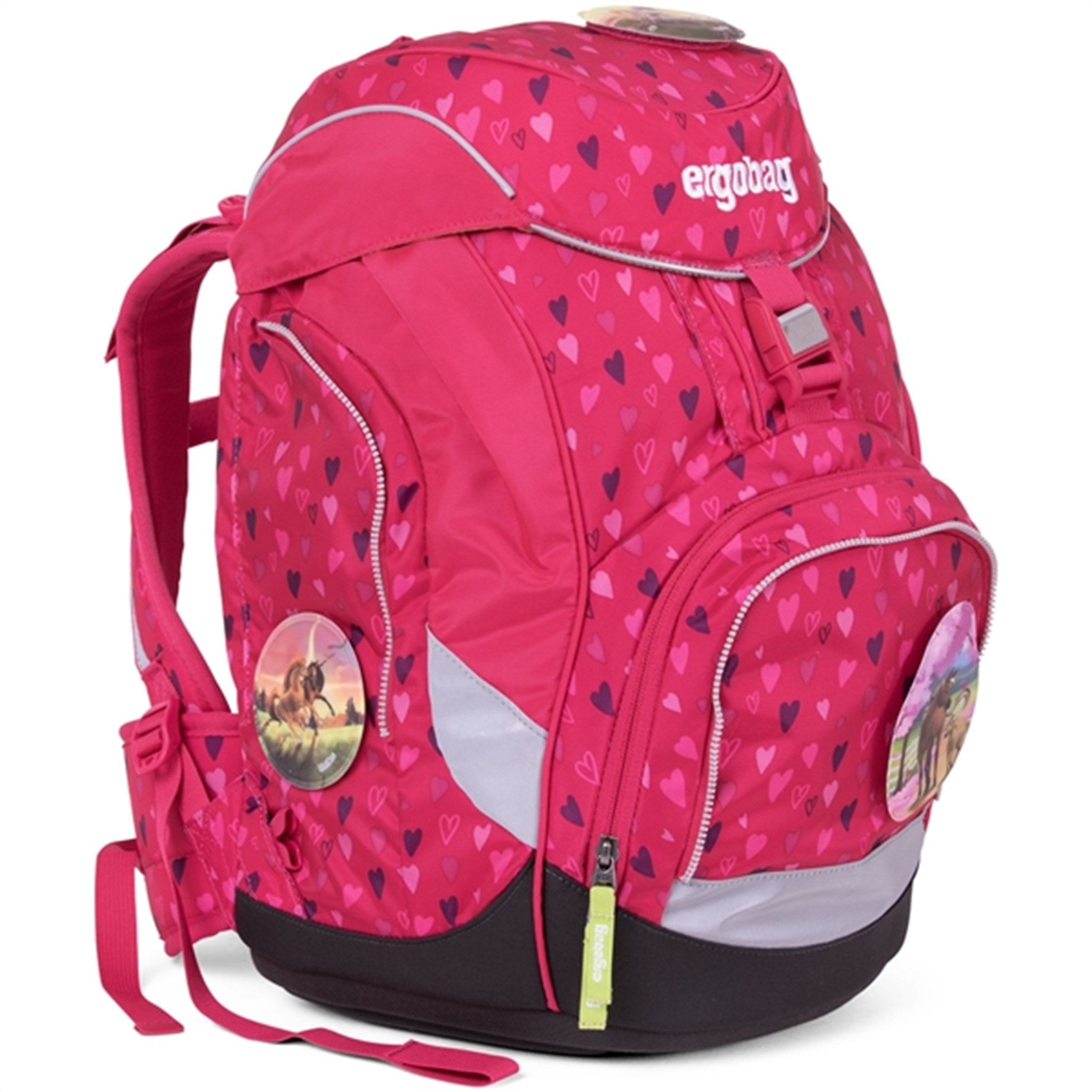 Ergobag Prime School Bag HorseshoeBear Pink Hearts 2