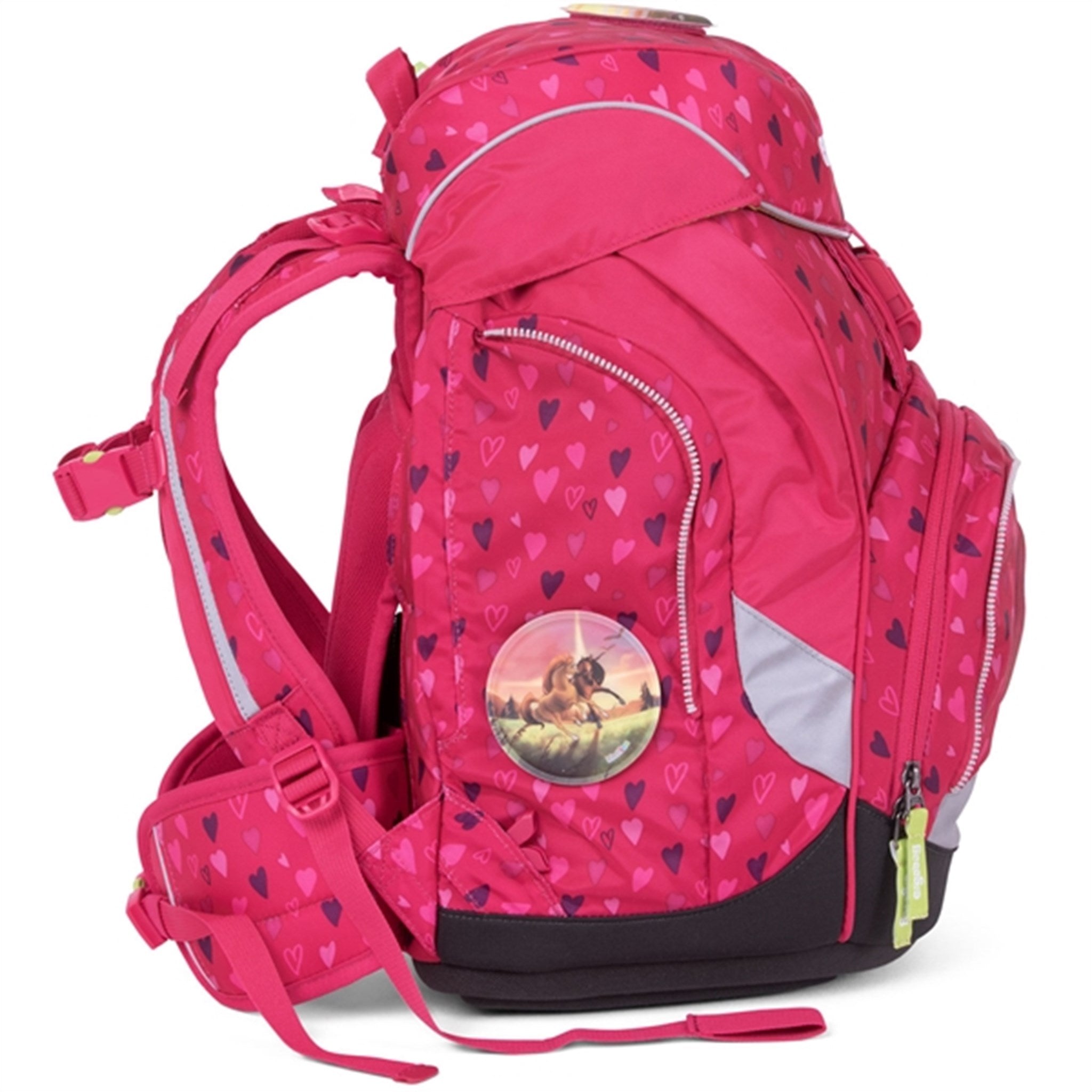 Ergobag Prime School Bag HorseshoeBear Pink Hearts 3