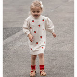 Fliink Sandshell/High Risk Red Strawberry Favo Embr. Knitted Dress 3