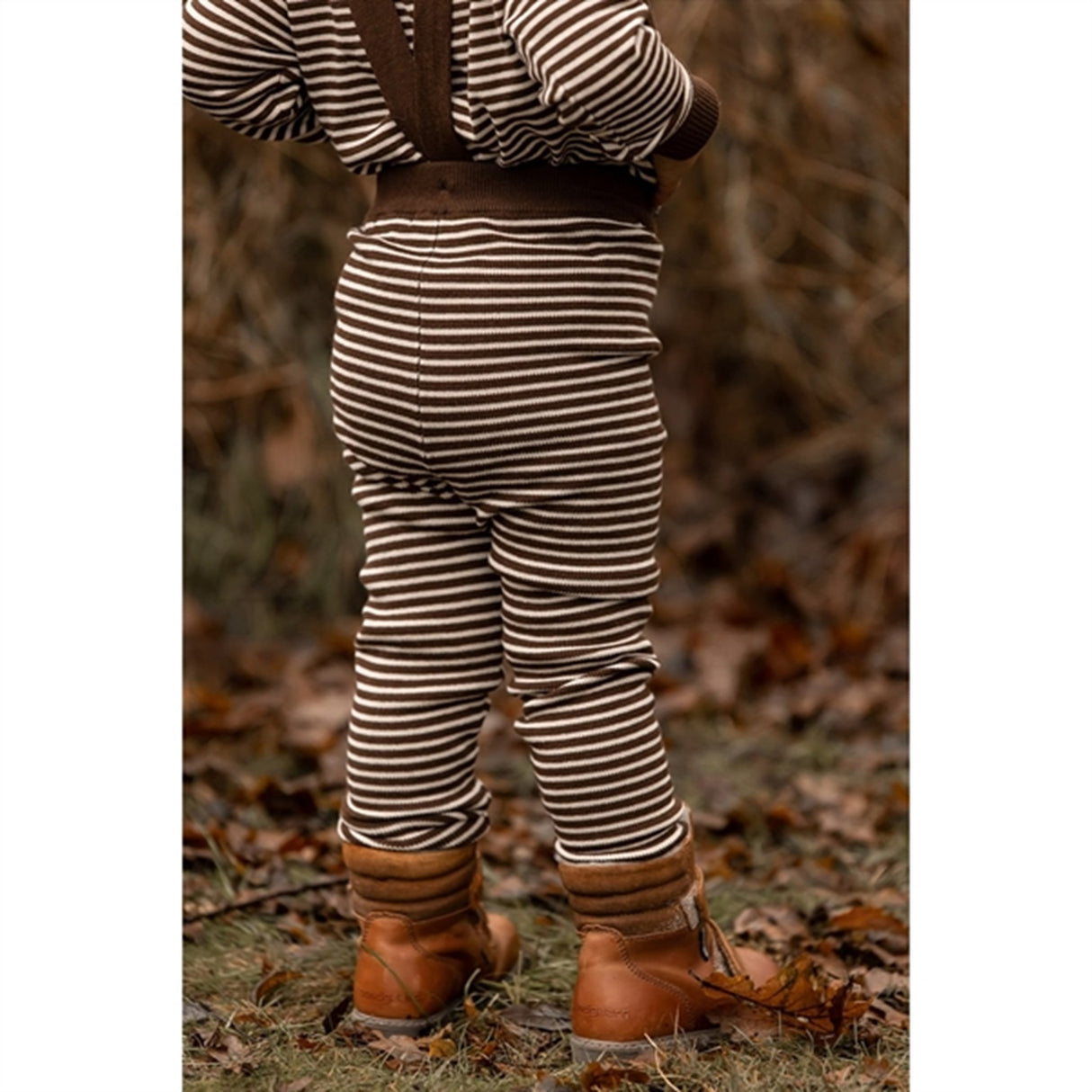 Fliink Chicory Coffee W. Sand Stripes Favo Leggings Med Seler 2