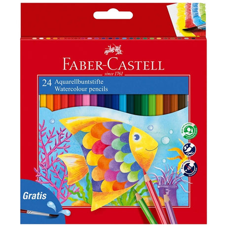 Faber Castell Akvarel 24 Colour Pencils + Pinsel