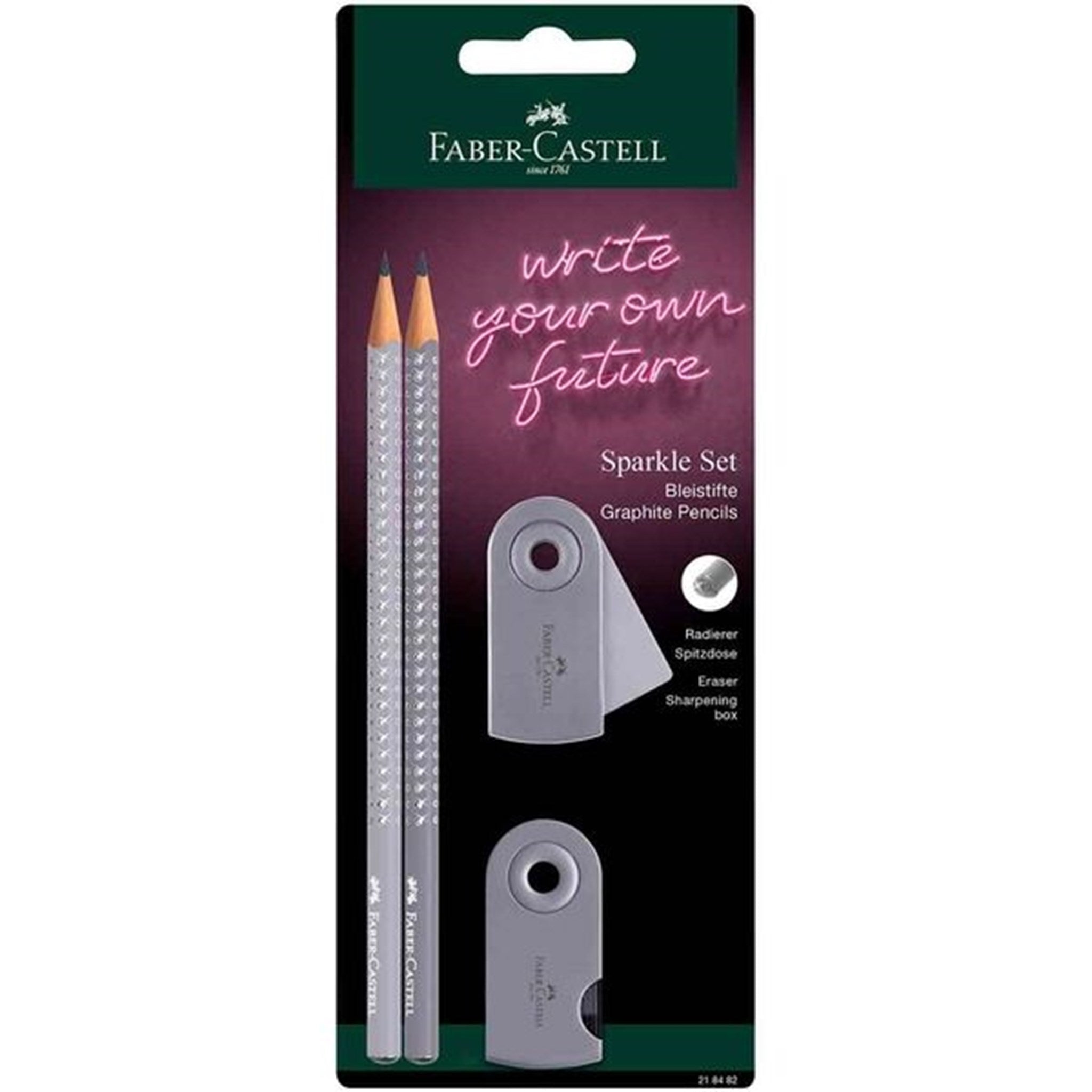 Faber Castell Grip Sparkle Dapple Grey Pencil 2 pcs.