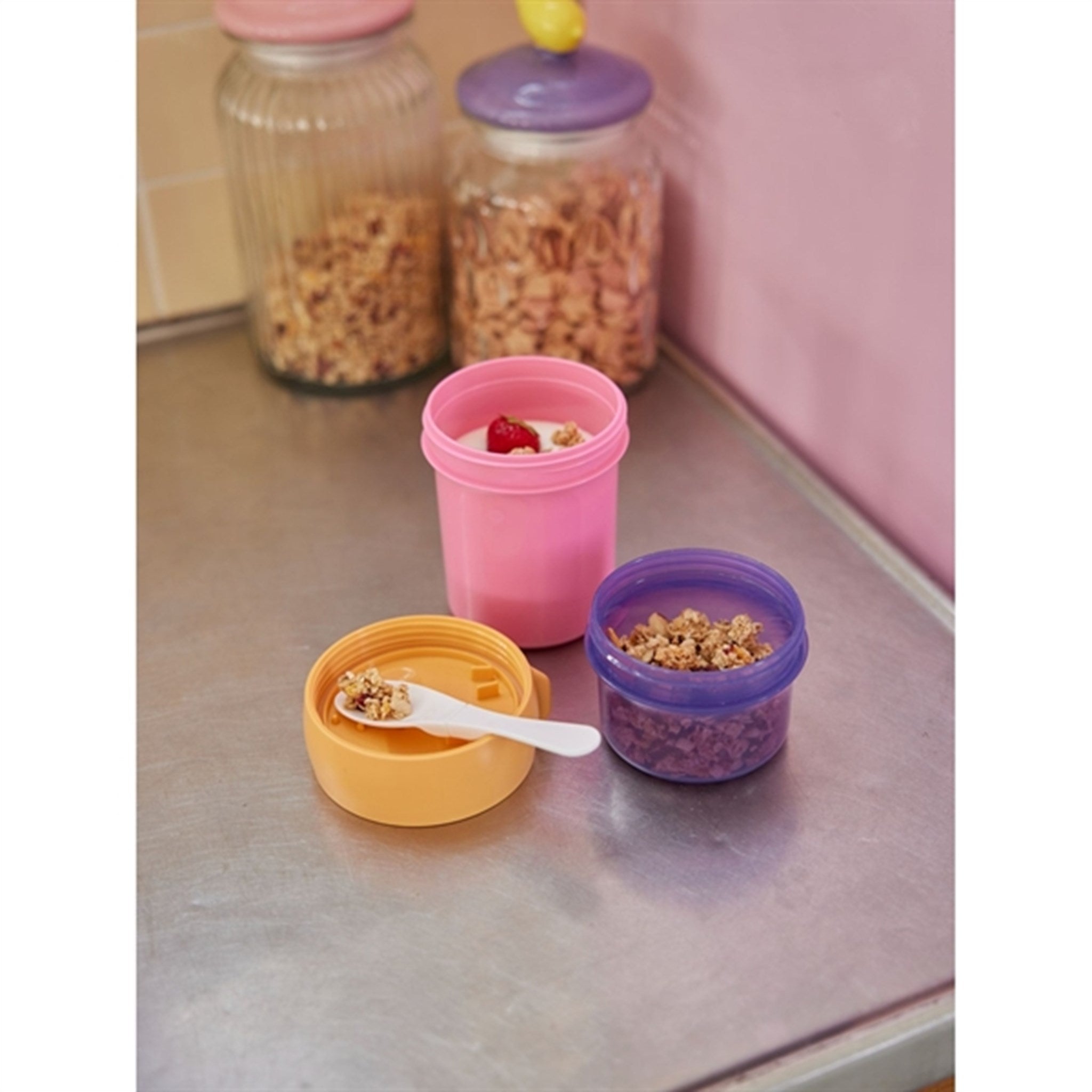 RICE Soft Pink To-Go Granola Container 3