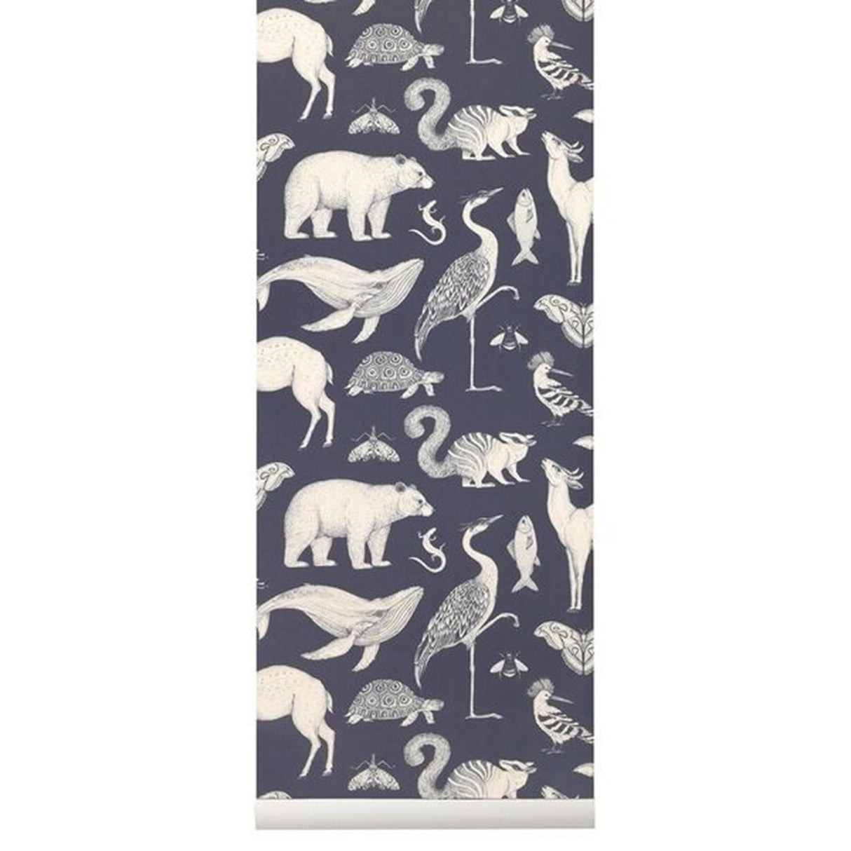 Ferm Living Katie Scott Wallpaper Animal Dark Blue