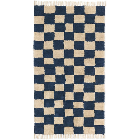 Ferm Living Mara Washable Rug Deep Blue/Warm Sand
