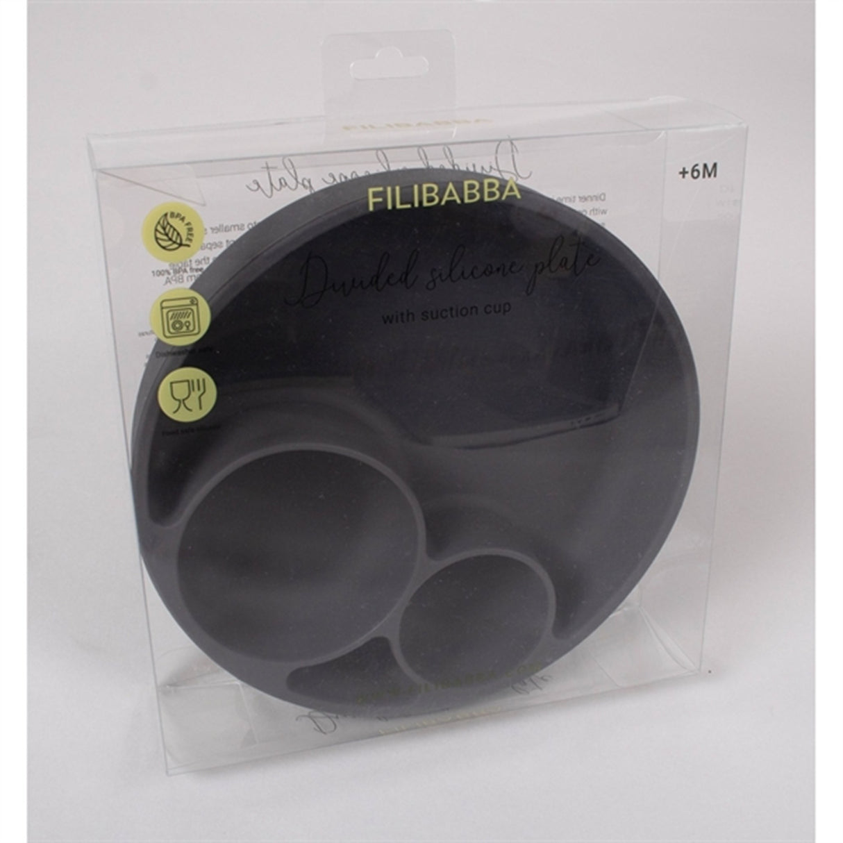 FILIBABBA Plate Divided Stone Grey 5