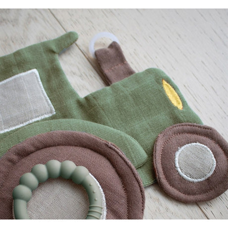 FILIBABBA Comfort Blanket with Teether Tractor