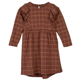 Fliink Chicory Coffee Miro Ls Ruffle Dress