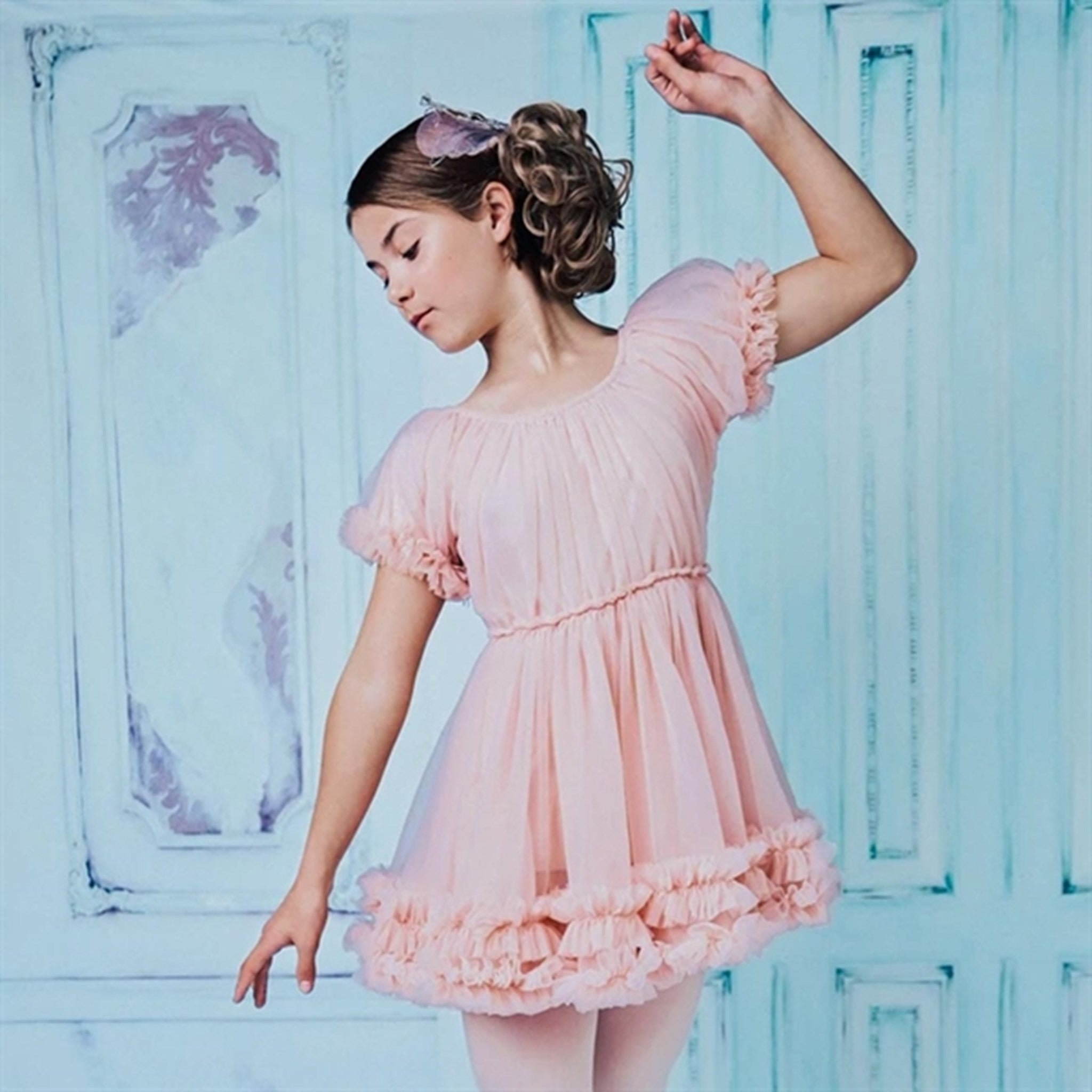 Dolly by Le Petit Frilly Dress Ballet Pink