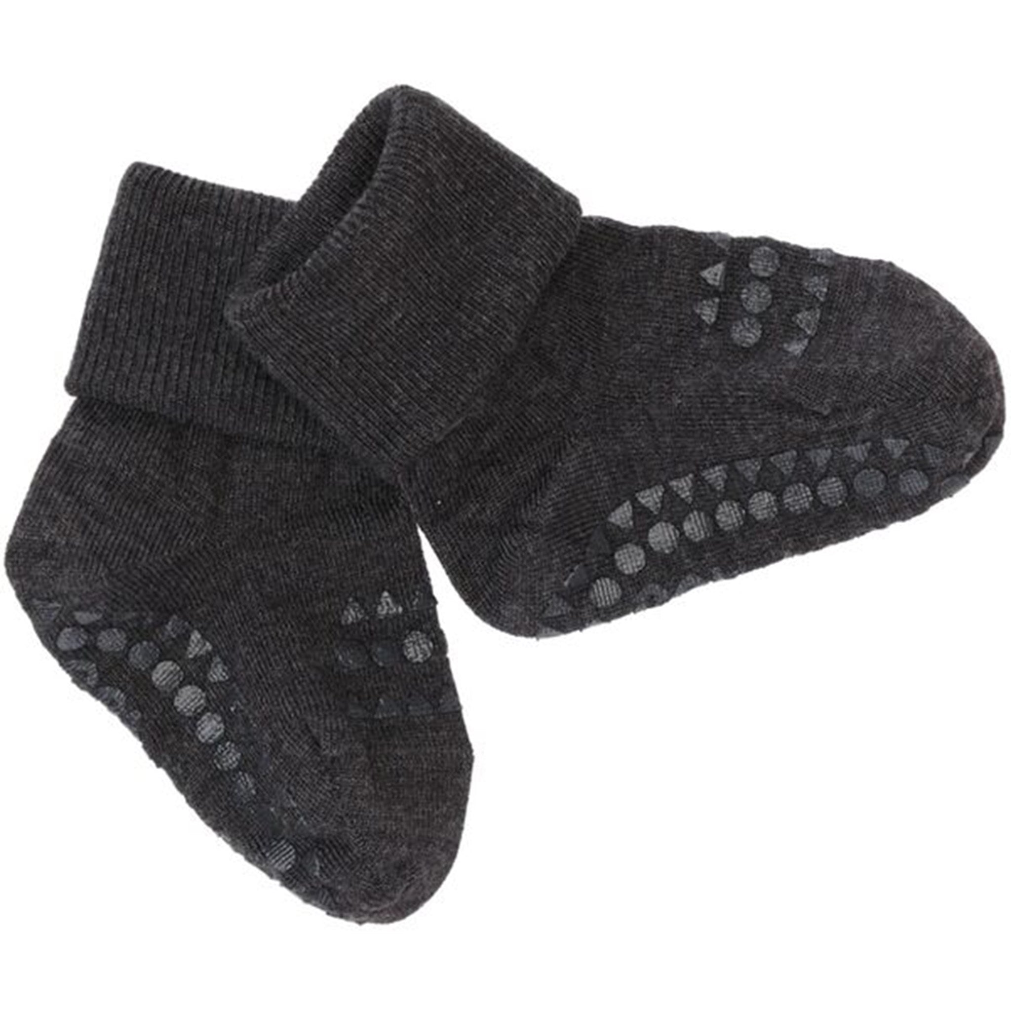 GObabyGO Wool Socks Dark Grey Melange