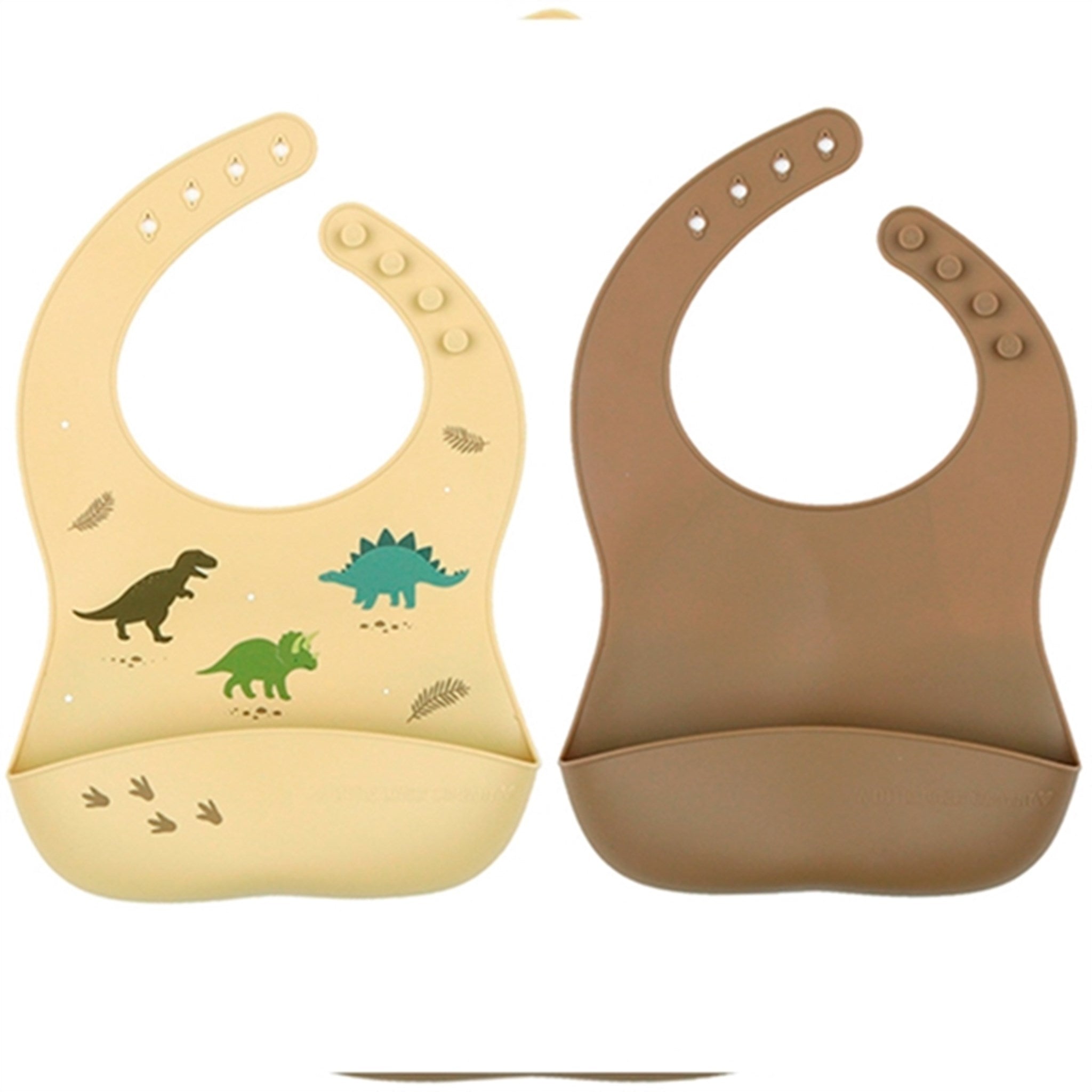 A Little Lovely Company Silicone Bib 2-pack Dinosaurs 2