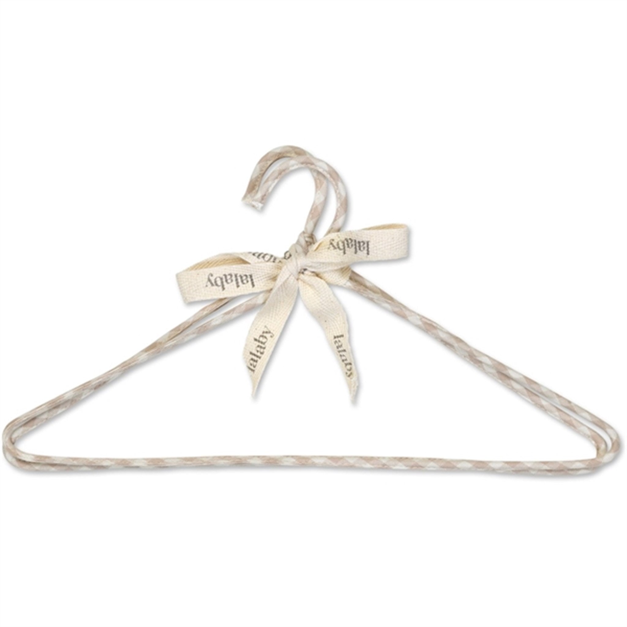lalaby Beige Gingham Hangers 2-Pack