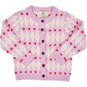 Copenhagen Colors Bubblegum Red Combi Harlequin Merino Classic Cardigan