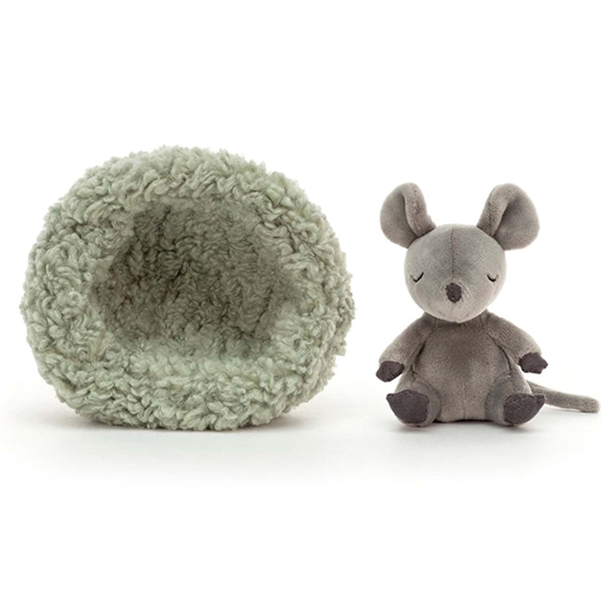 Jellycat Hibernating Mouse in Nest 12 cm