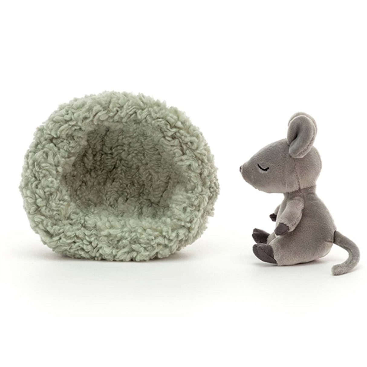 Jellycat Hibernating Mouse in Nest 12 cm