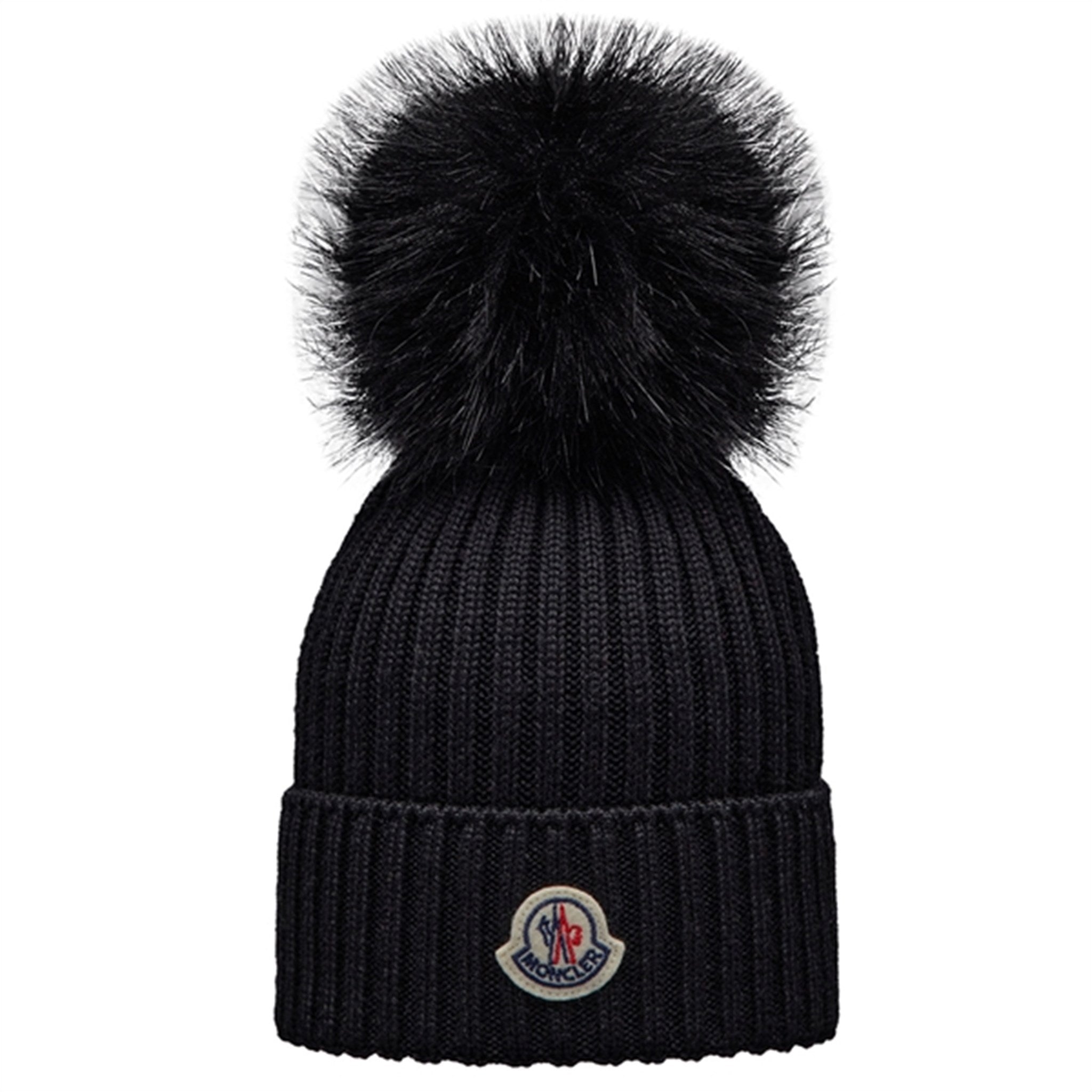 Black unisex moncler good hat & glove set