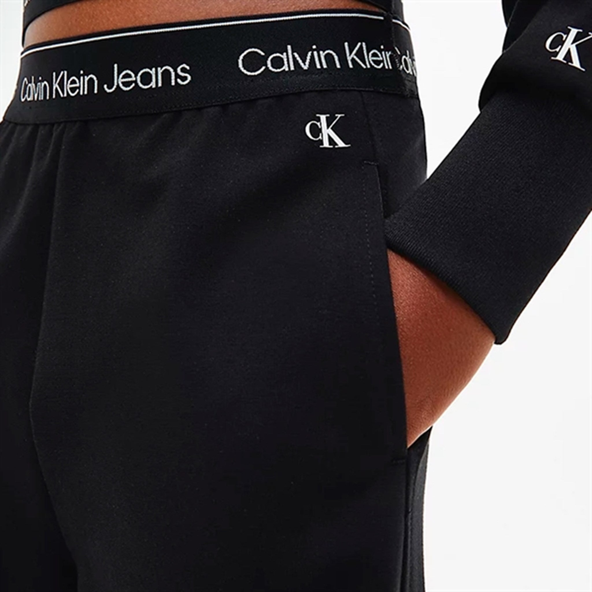 Calvin Klein Logo Tape Punto Strik Pants Black 3