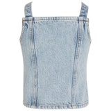 Calvin Klein Strap Denim Top Powder Blue 6