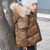 Ver de Terre Featherlight Baby Girls Down Jacket w. Fur Kangaroo 3