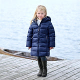 Ver de Terre Featherlight Girls A Down Coat Navy 3